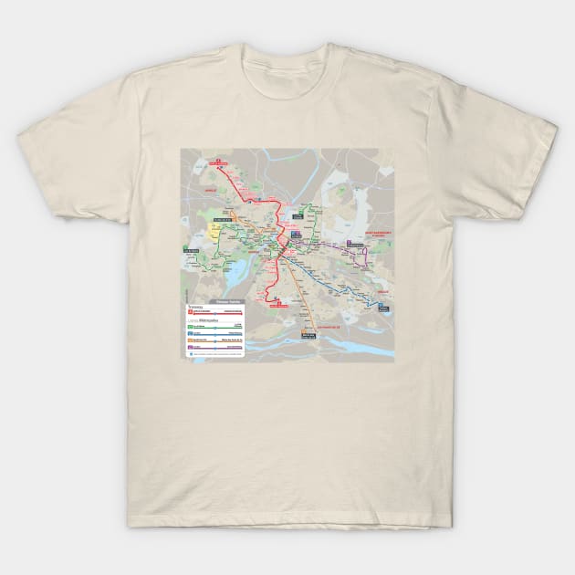 Angers - Night Map - France - HD T-Shirt by Superfunky